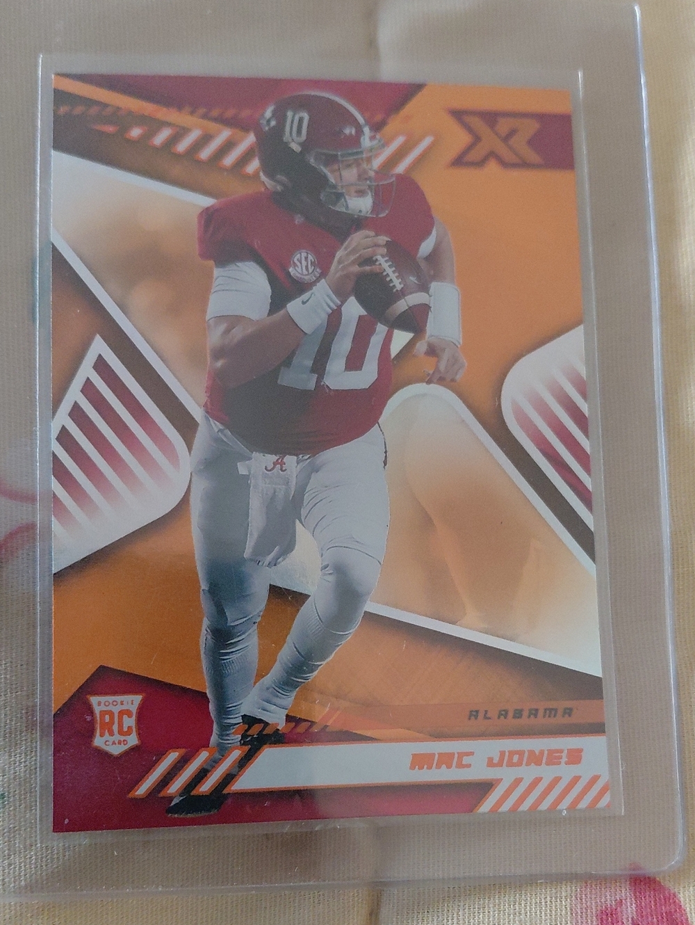 Mac Jones Alabama Orange Football Rookie Trading Card
